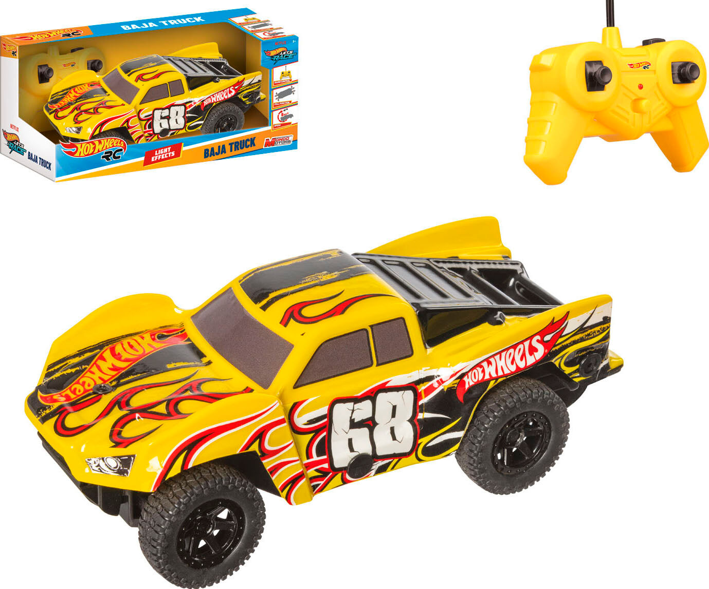 RC-Truck HAPPY PEOPLE "Hot Wheels Lets Race Baja Truck", bunt, Fernlenkfahrzeuge, Kinder, Kunststoff, RC-Truck