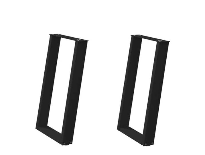 HGDFWRQW 2er Set Tischbeine U-Form 60x73 cm Esstisch Kufen Schwarz Stabile 80-Grad-Neigung mit Ausgleichsfüßen für Esszimmer und Arbeitszimmer, passend für individuelle DIY-Projekte.