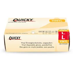 Plock GmbH Quicky Vinylhandschuhe - transparent - puderfrei - Gr. L - 1000 Einmalhandschuhe
