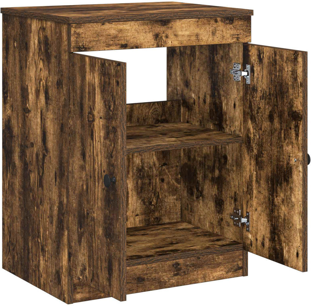 17 Stories 54cm Bathroom Vanity Base Only Smoked Oak 70cm H X 54cm W X 41cm D