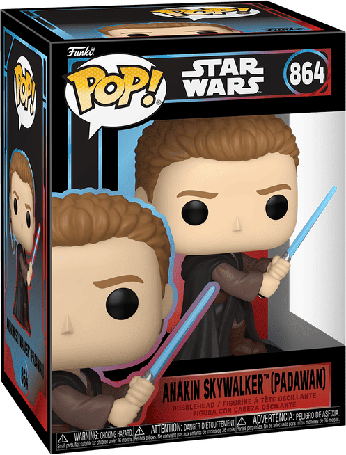 Funko Pop! Star Wars Anakin Skywalker Padawan Vinyl Bobblehead No. 864 - 6 in/5 in/4 in Blue