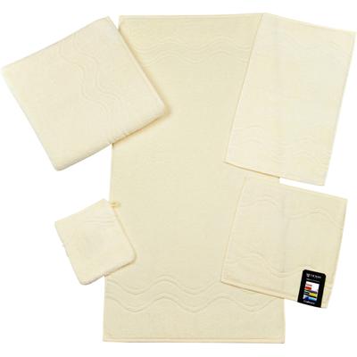 Seiftuch ROSS "Cashmere feeling", beige (champagner), B:30cm L:30cm, Frottier, Baumwolle, Handtücher, mit Wellen-Bordüre
