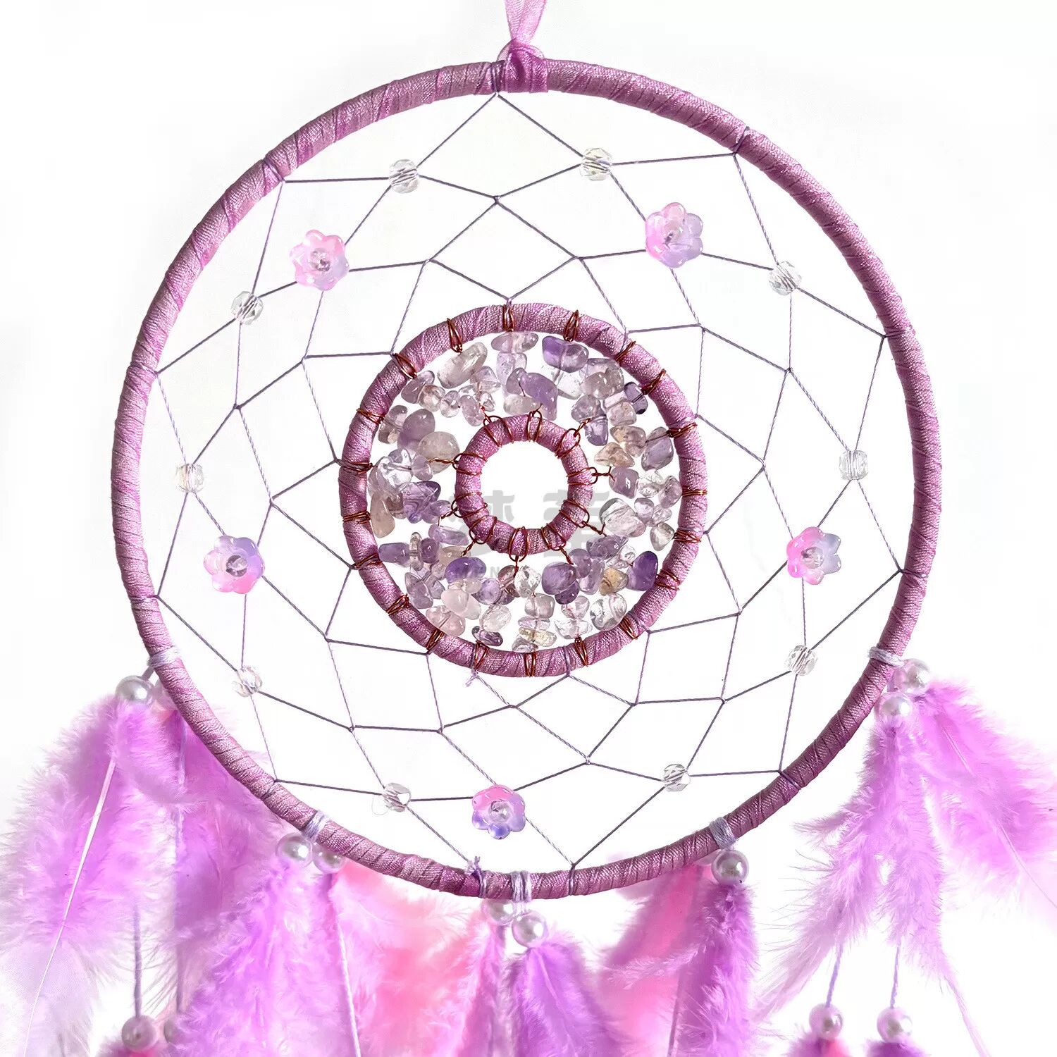 INF Tenture murale en plumes violettes, décoration intérieure de style bohème