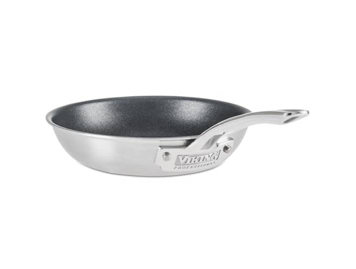 Viking Culinary Professional 5-lagige Edelstahl-Antihaft-Pfanne, 20,3 cm, ergonomischer Griff für Kühlbleibung, spülmaschinenfest, ofenfest, funktioniert auf allen Herdarten einschließlich Induktion