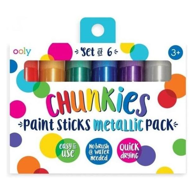 Kolorowe Baloniki Farby w kredce Chunkies Paint Sticks Metallic 6szt (397603)