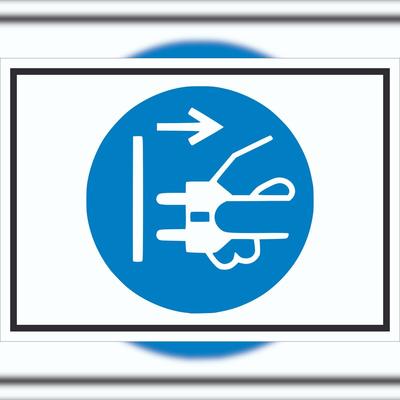 HB-Druck Netzstecker ziehen Symbol Schild A0 (841x1189mm)