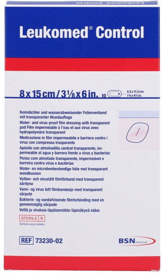 Leukomed Control Folienverband 8x15 cm 10stk
