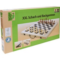 XXL Schach und Backgammon Spielkoffer mit großen Figuren, Brettspiel