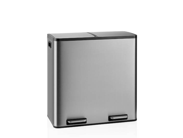 Collecteur De Déchets / Système De Tri Des Déchets Clean 13 S - 60l (2 X 30 L) Acier Inoxydable Argent Hjh Office