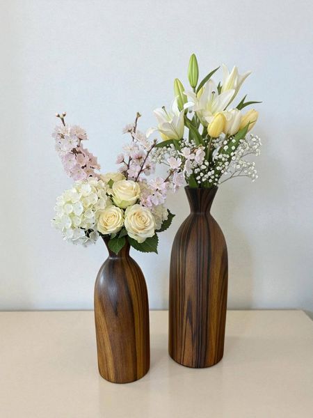 Keramikvase in Holzoptik von formano - H. 23 & 30 cm