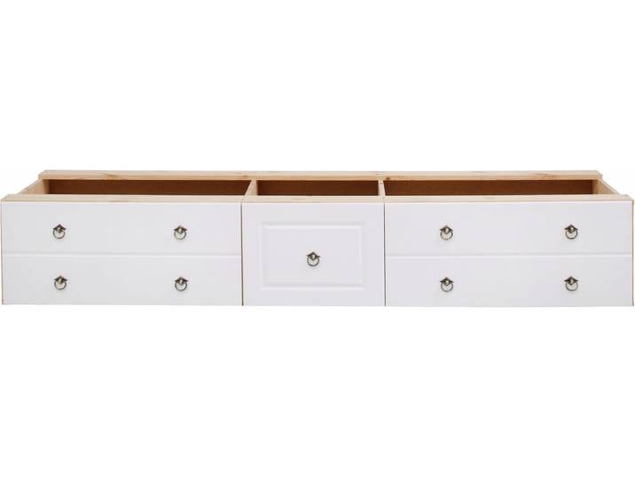 Schubkasten OTTO HOME Hugo, Bettkastenmodul mit 3 Schubladen für eine Bettseite , weiß, B:199,4cm H:33,2cm T:48,3cm, Massivholz, Schubladen, Schubkasten, für das gleichnamige Massivholzbett, massive Kiefer, FSC