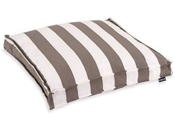 H.O.C.K. Classic Streifen Outdoor Sitzkissen Größen (50x50x5cm, Taupe)