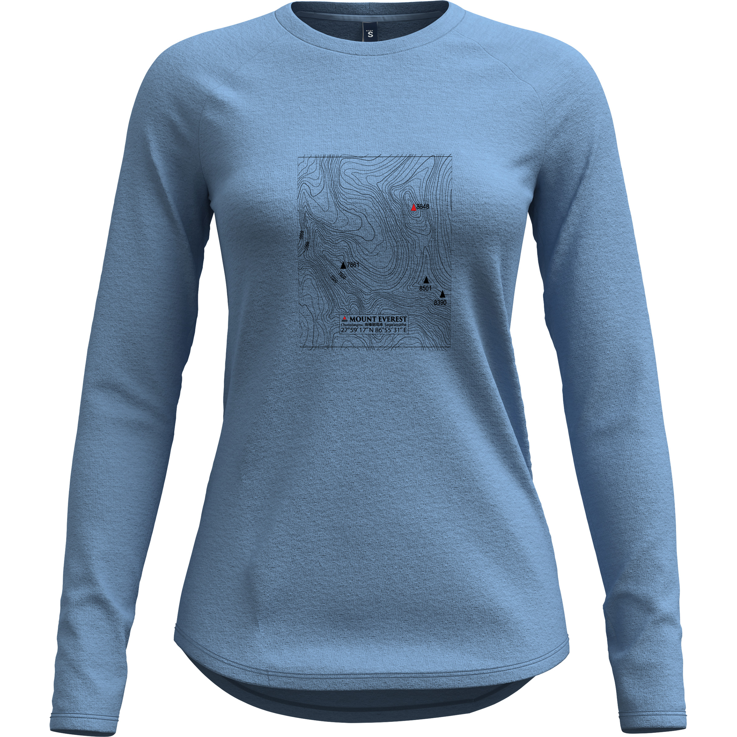 Crazy Merino Logo Damen Longsleeves Merino blau Größe L Lifestyle Geruchsneutralisierend Merinowolle
