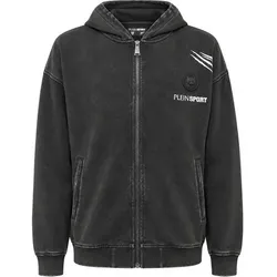 PLEIN SPORT Kapuzen-Sweatjacke, Größe XXL in Schwarz 02