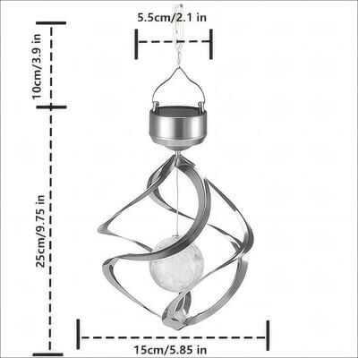 Inspired Living Solar Wind Chime Pendant Light Outdoor Solar Hanging Garden Decor With Auto Dusk Glow yinse