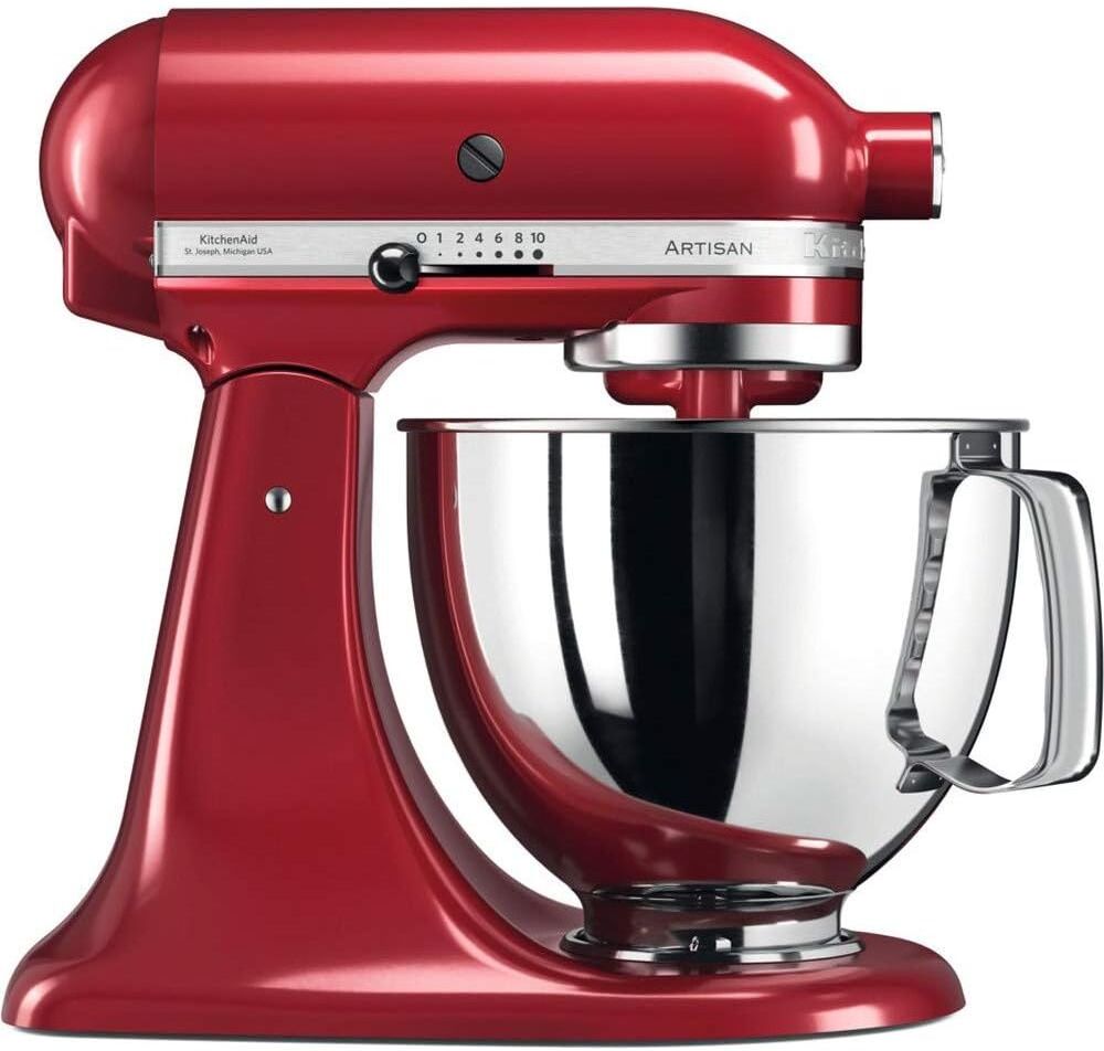 KitchenAid Artisan 4.8L Stand Mixer - Die-Cast Metal, 300 Watts, 5KSM125BER, Empire Red, New