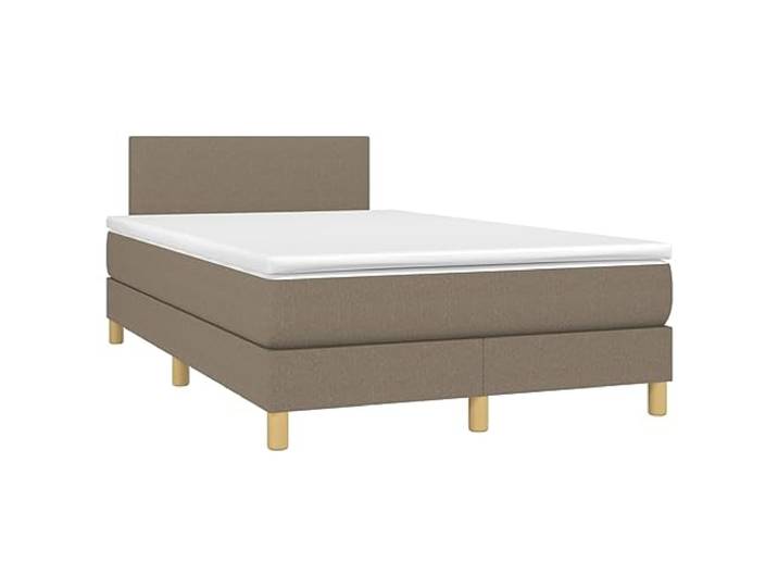vidaXL Boxspringbett mit Matratze Taupe 120x200 cm Stoff