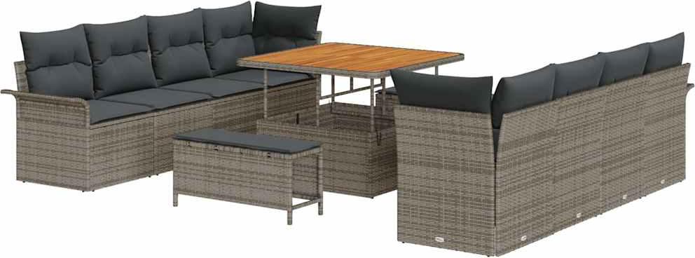 vidaXL Garten-Sofa-Set Grau