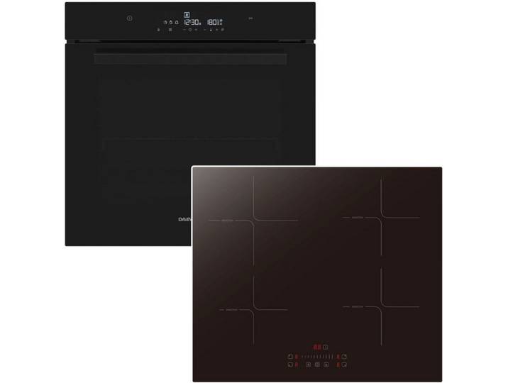 Daewoo Backofen-Set Hydrolyse HeatWrap SoftClose Induktionskochfeld 73 Liter Touch Slider, mit Nachrüstbar, Hydrolyse