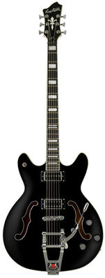 Hagstrom Tremar Viking Baritone DLX BLK Schwarz Hochglanz