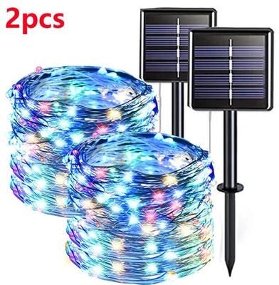 Uplift Picks 42M 400 LED Solar Fairy String Lights For Outdoor Garden Decor colorful (2 Pcs) 32 M 300 Led