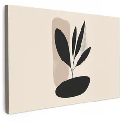 LEINWANDBILD Pflanze - Beige - Japanisch Gemälde 60x40 cm