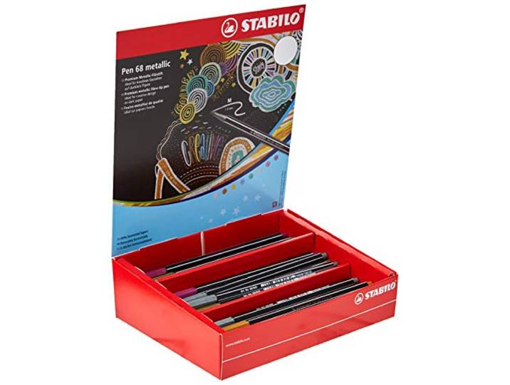 Metallic premium viltstift - STABILO Pen 68 metallic display van 60 stuks