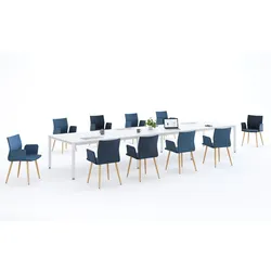 Besprechungstisch 10 Personen Weiß Ital
