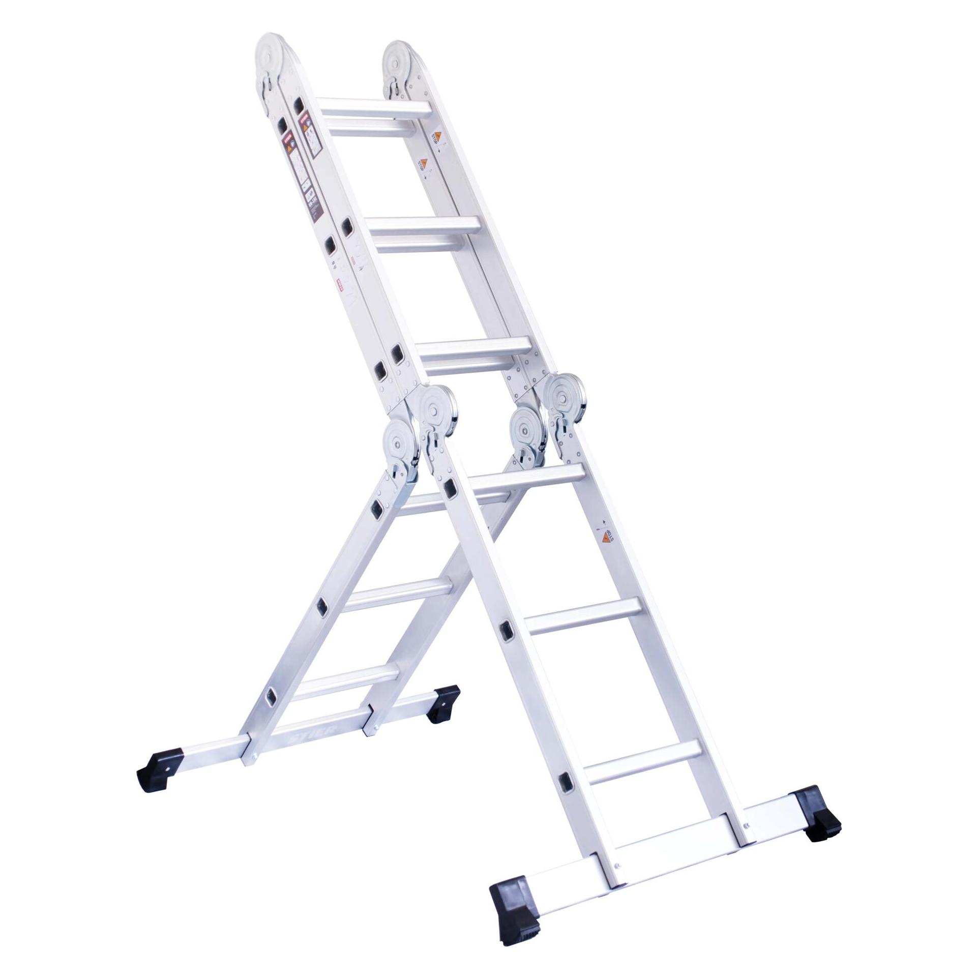 Stier Vielzweckleiter 4x3 Sprossen + Plattform 150 kg 12 Stufen DIN EN 131 (Plattformleiter, 339 cm) (69686784)