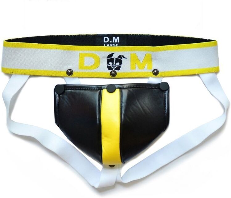 BDSMaster Jockstrap Neo Dungeon Noir-Jaune