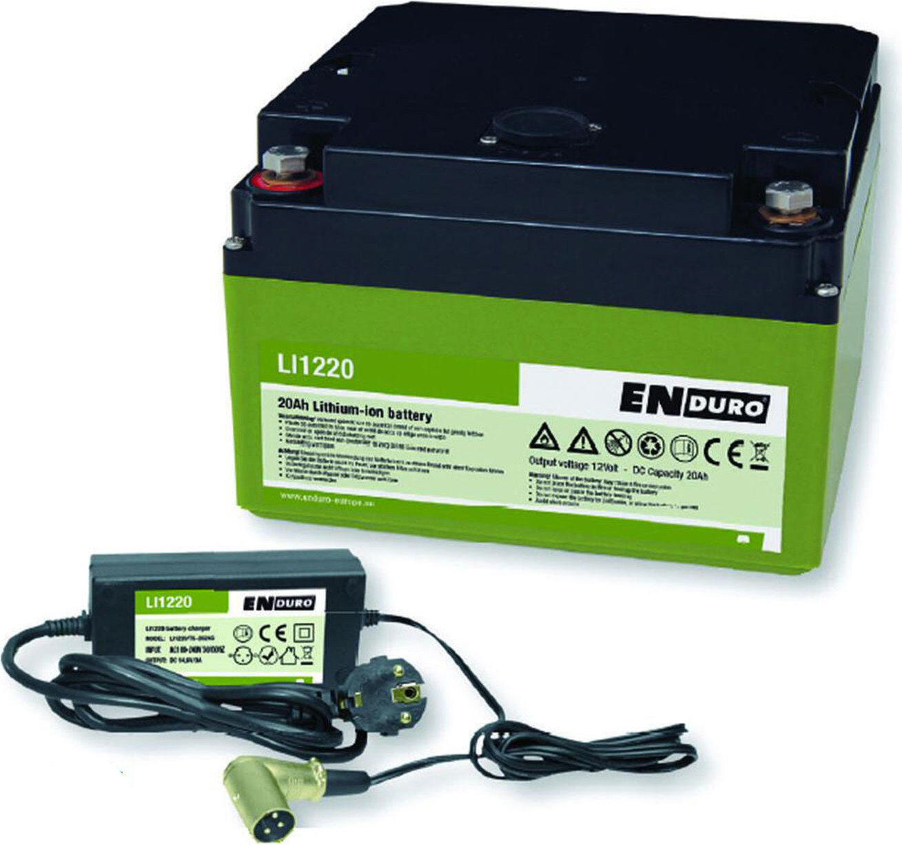Lithium-Ionen Akku Batterie LI1220 20Ah LiFePO4 mit Ladegerät für Rangierhilfen