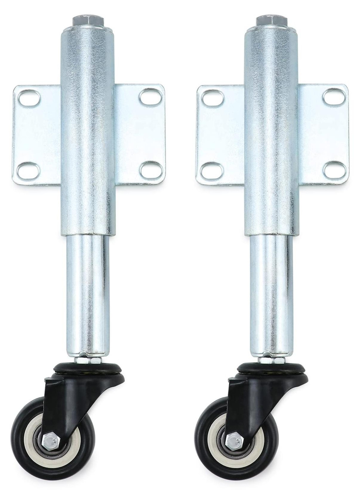 Merkloze set van 2 zware poortrollen met schokabsorberende wielen, Ø50mm