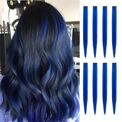 Clip auf Haarverlängerung 22 Zoll gefärbtes Haar glatte Haarverlängerung Clip in Haarteilen Hochtemperatur-Faber-Haarteile