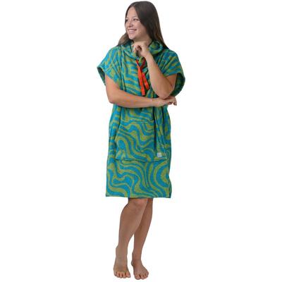 Badeponcho WEWO FASHION "3032" Gr. S, bunt (grass), L:95cm, Frottier, Hausmäntel, Oversize