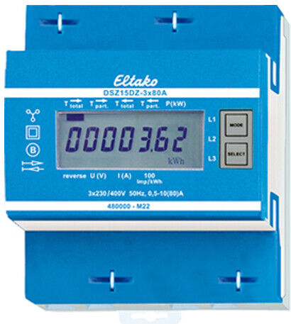 ELTAKO Compteur triphasé bidirectionnel DSZ15DZ-3x80A certifié MID (28480315)