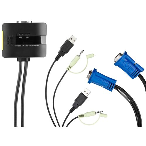 Level One KVM-0223 2 Port USB Kabel KVM mit Audio
