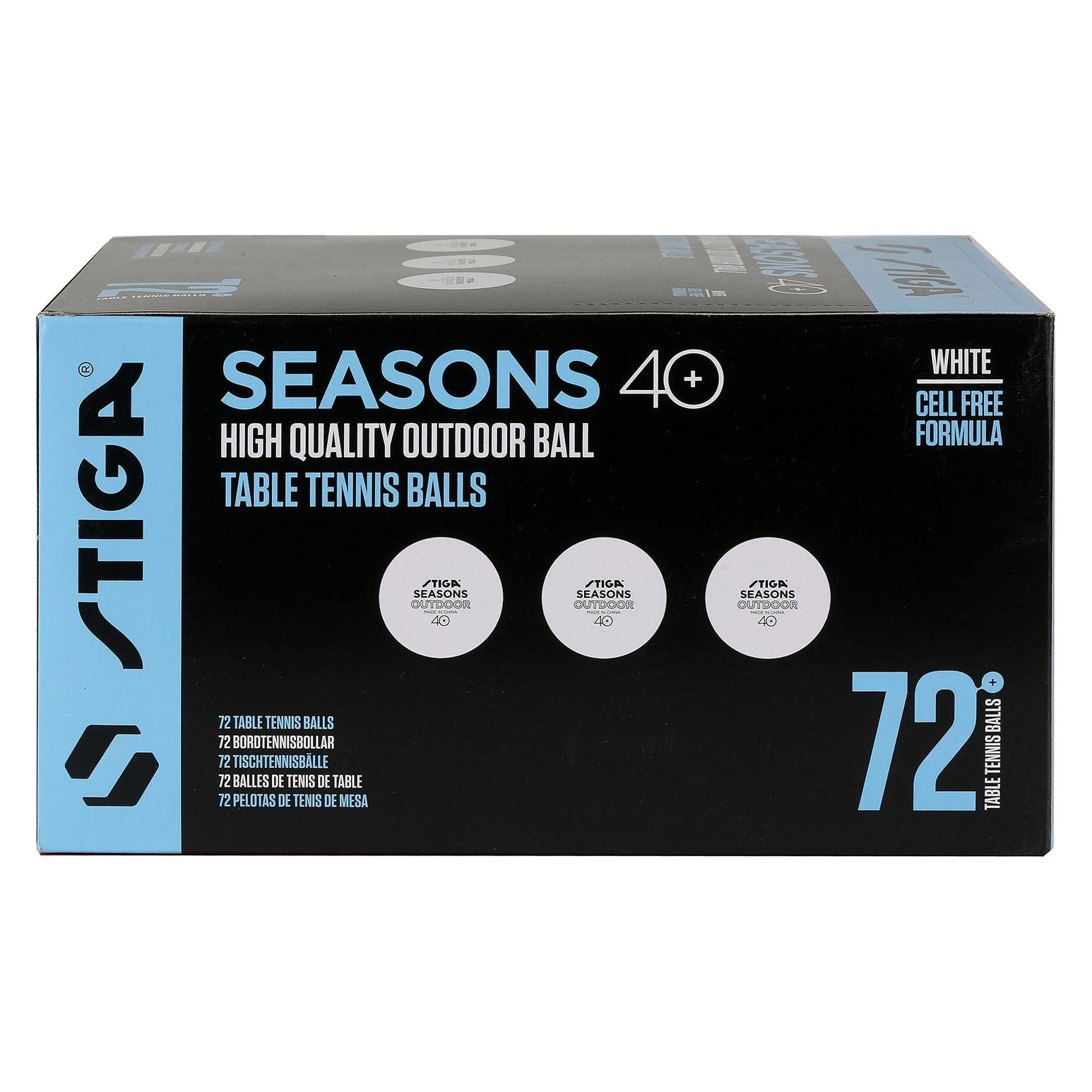 Stiga Table Tennis Ball Seasons Outdoor 12-Pack Abs Hvid (12 Stk.) (1110-2810-12)