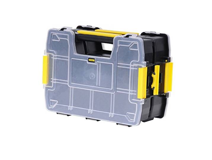 Stanley Sortmaster STST1-71197 Dubbele organizer gereedschapskist, leeg, stapelbare gereedschapskist met uitneembare inzetstukken en combineerbaar met maximaal twee andere organizers