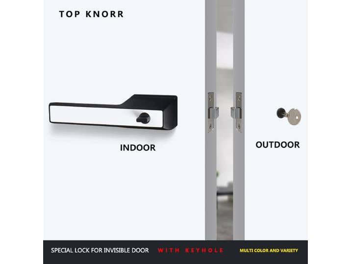 KNORR – serrure de porte intérieure Invisible, poignée de porte intérieure, nouvelle pièce cachée, chambre à coucher avec clé, bouton de porte, serrure écologique