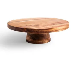 Servierbrett Ø 24 cm Holz Braun