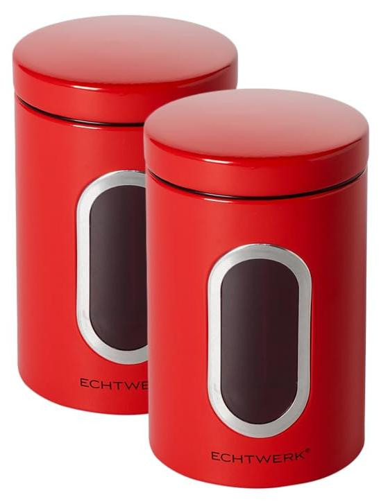 ECHTWERK Set van 2 stijlvolle voorraadpotten - Rood