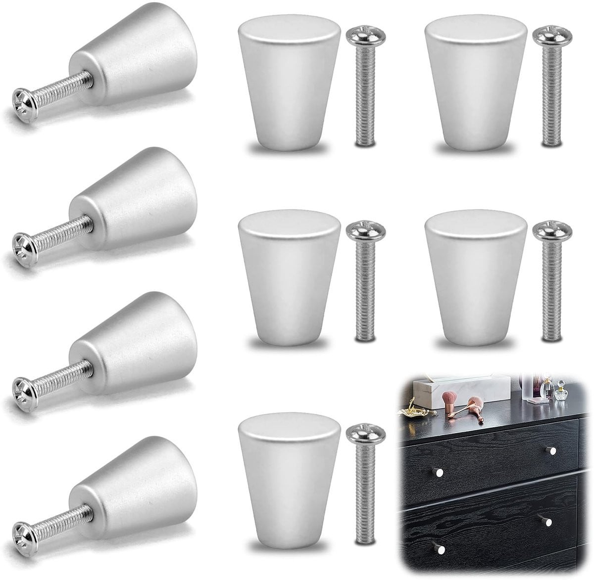 Dailygoods Ladegrepen Set van 9 - Mat Aluminium - Modern Design