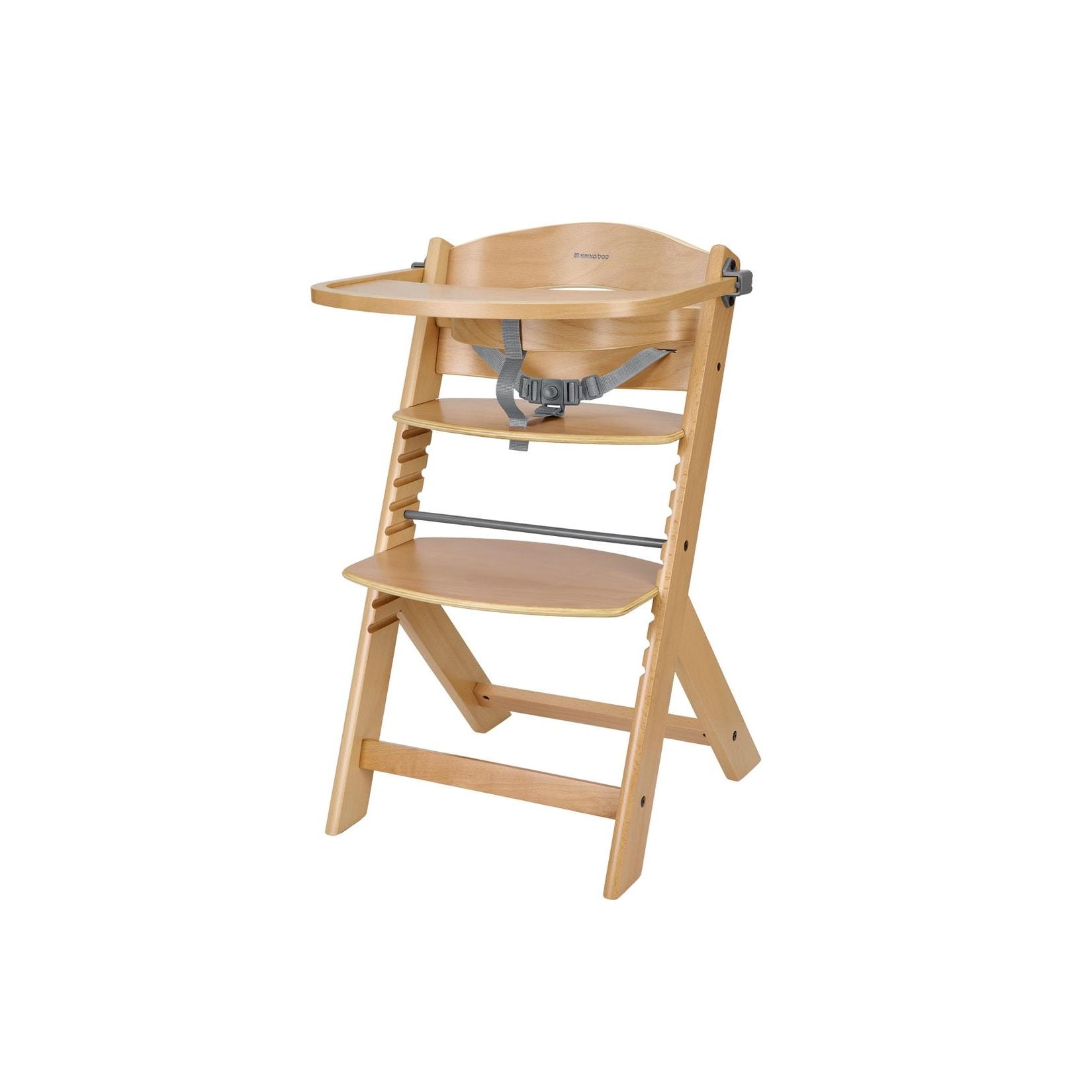 Kikka boo Kinderhochstuhl Nordy Holz Kinderstuhl Fußstütze verstellbarer Sitz braun