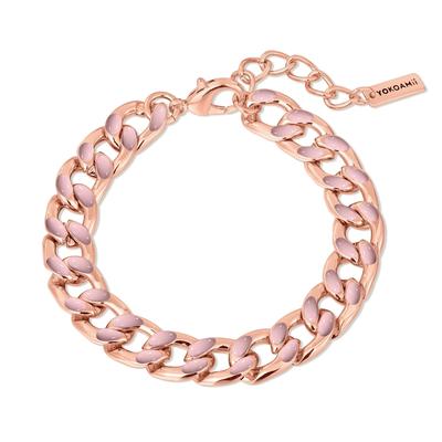 Panzerarmband YOKOAMII "Y519", rosa (roségold), Armbänder, Damen, Metall, Panzerarmband