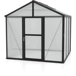Vitavia Gewächshaus Zeus 6200 inkl. 2 Dachfenstern - 6,2 m2 16 mm Hohlkammerplatten schwarz