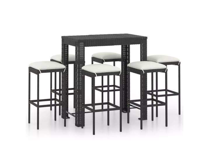 VidaXL - Bar-set poly-rattan, One Size, Schwarz