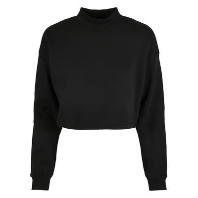 Sweatshirt URBAN CLASSICS "Urban Classics Damen", Damen, Gr. XS, schwarz, 65% Baumwolle, 35% Polyester, unifarben, Rundhals, Sweatshirts Sweatshirt