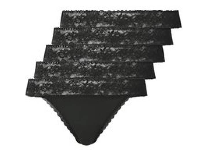 ESMARA® Lot de 5 strings femme (noir, XL (46/48))