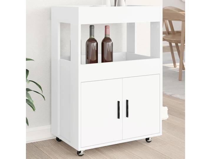 vidaXL Barwagen Weiß 60x39,5x89 cm Holzwerkstoff