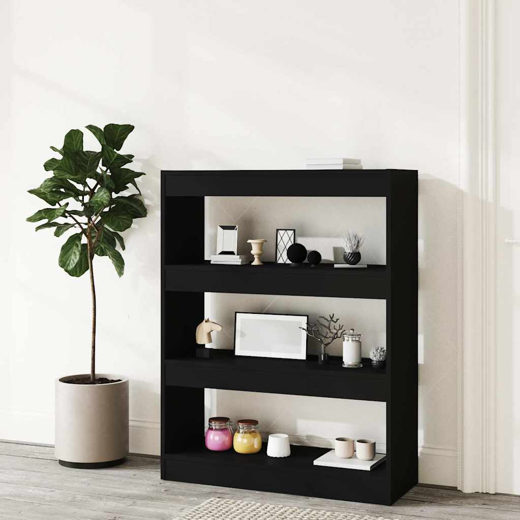 vidaXL Bibliothèque/Cloison Noir 80x30x103 cm Bois d'ingénierie